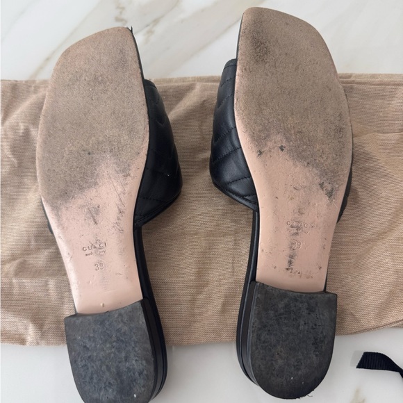 Gucci Double G Black and Gold Mules - Picture 8 of 10